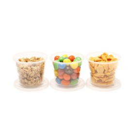 VIOVIA PORTION CUPS W/LID 5.5 OZ- DISPOSABLE PLASTIC PORTION CUPS WITH LIDS PERFECT FOR ANY OCCASION! - AVAILABLE IN SETS OF 20 OR 80 PORTION CUPS! (20)