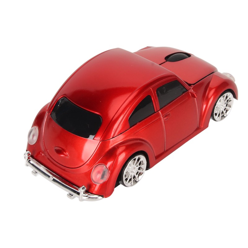 Wireless Mouse Red Sports Car Style 2.4GHz USB Receiver 1600DPI