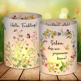 12 Lantern Table Decoration, Spring Decoration, Indoor, Butterflies Flowers Decoration, Spring Decoration, Green, Beautiful That We Celebrate Together, Party Decoration Table Set, Suitable for Tea