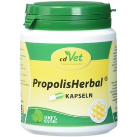 cdVet Naturprodukte PropolisHerbal 100 Kapseln - Hund, Katze, Kleintiere - Ergänzungsfuttermittel - Stärkung des Immunsystems + Vitalität für den Organismus - Vitaminversorger - Organunterstützung -