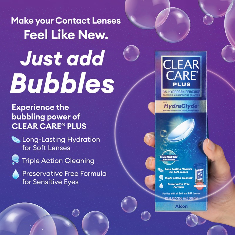 CLEAR CARE PLUS Cleaning & Disinfecting Contact Lens Solution (12