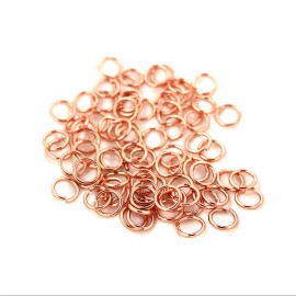 Unbranded 50 Stainless Steel Jump Rings Rose Gold Tone Open - 7mm x 1mm - J104