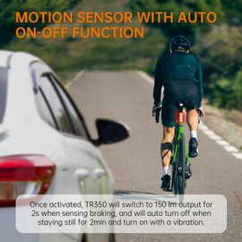 RAVEMEN TR350 350 Lumens Bike Tail Light Brake Light Daytime Night Visible Rear Bike Light for Urban Riding