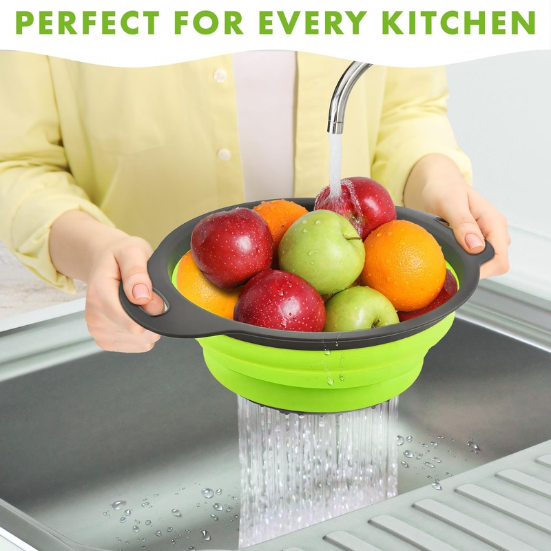 Silicone Collapsible Colander Sink Colander Collapsible Camping Versatile Collapsible Strainer