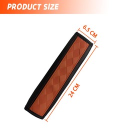 Adunsiaoto 2 Pieces Safety Leather Seatbelt Comfort Driving Cushion, Embossed Leather Car Seatbelt Shoulder Cover, Protect Neck and Shoulder Universal for Trucks Car Accessories(Black Light Coffee)