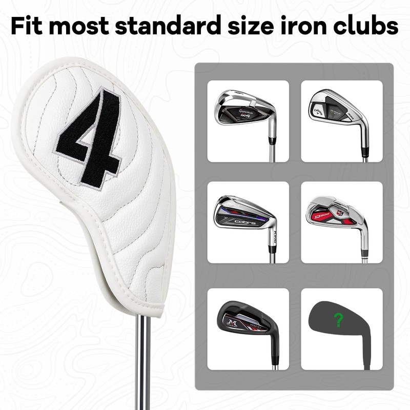 Golf Iron Club Head Covers Magnetic 10pcs 4-9,P,A,S,X Right Hand