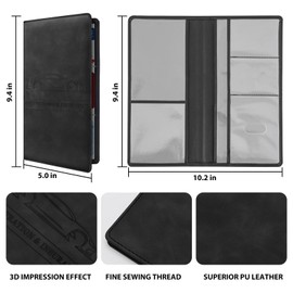 OKAMMY Car Insurance and Registration Card Holder - Car Glove Box Compartment Organizer Auto Comparment Accessories Case for Essential Document Driver License Cards