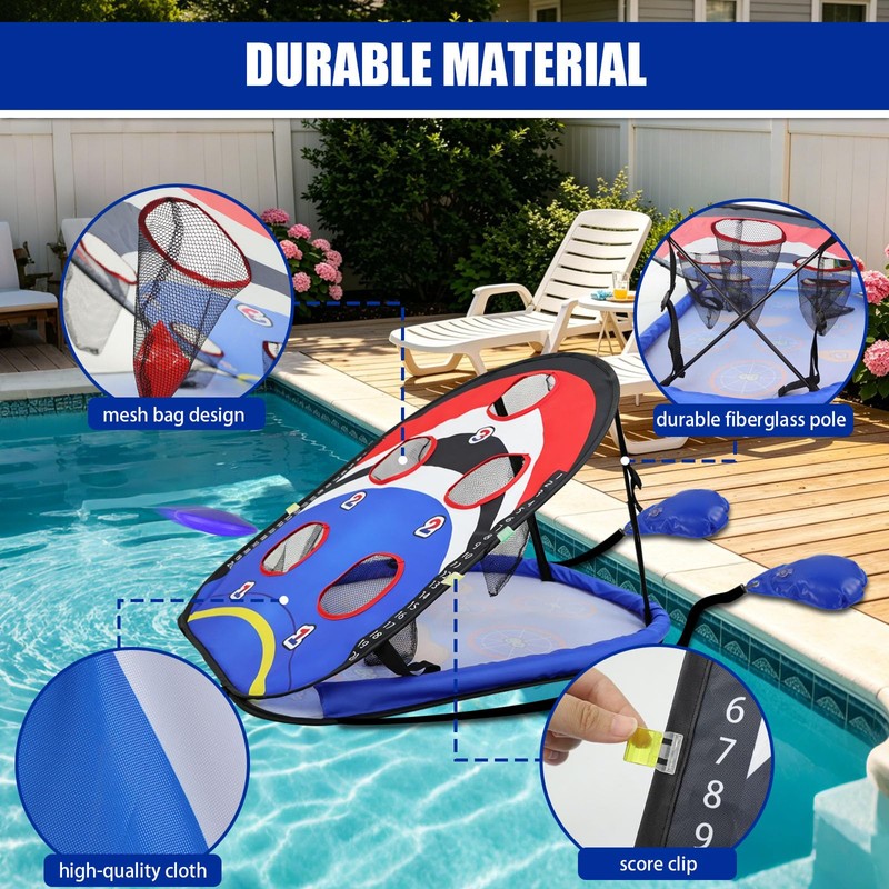 ROSE ME Pool Cornhole Game Floating, Double Sided Pool Games