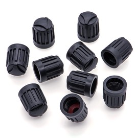 MEAJOO 10PCS TPMS Plastic Tire Valve Stem Caps, Corrosion Resistant, with O-Ring Rubber Seal, Universal Tire Valve Stem Covers for Cars, SUV, Trucks, Bikes, Motorcycles, Bicycles(Black)