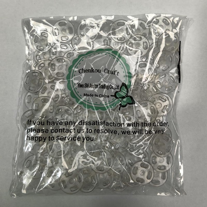 Chenkou Craft Plastic Snap Button Clear Upick 6size Choose 100pcs