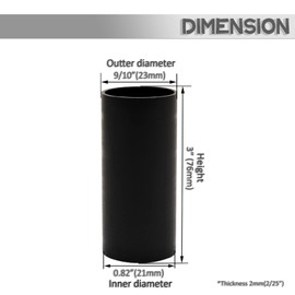 GooChan 2 3 4 6 7 Inch Black Plastic Candle Cover Sleeves,Chandelier Socket Sleeves,Candelabra Base E12 Socket Covers Set of 12 (3-Inch Long / 12-Pack)
