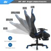 Gaming Chair Blue PU Leather 4D Armrest Manual Recliner Swivel