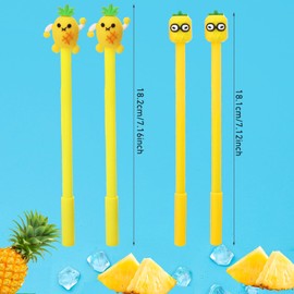 30 Pcs Cute Pineapple Gel Ink Pens Fun Kawaii Pens Fruit Writing Pens 0.5 mm Black Ink Cool Pens Novelty Fun Pens for Kids School Office Home Supplies Student Present (Cute Pineapple)