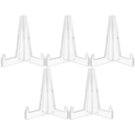 Operitacx 5 Transparent Easels Acrylic Plate Stand Acrylic Blackboard Stand Table Top Easel Card Picture Stand Plate Holder for Home Book Display Decorations