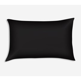 Primeone 2 Pack Satin Pillowcase for Hair and Skin Cooling, Similar to Silk Pillowcase, Pillow Cases 2 Pack with Envelope Closure, Gifts For Women, Standard Size 50x75 cm (Black)