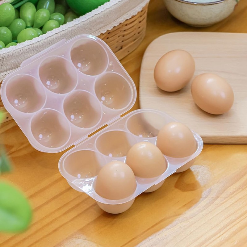 HYBEW Eggs Holder 6 Eggs Storage Container With Fixed Handle