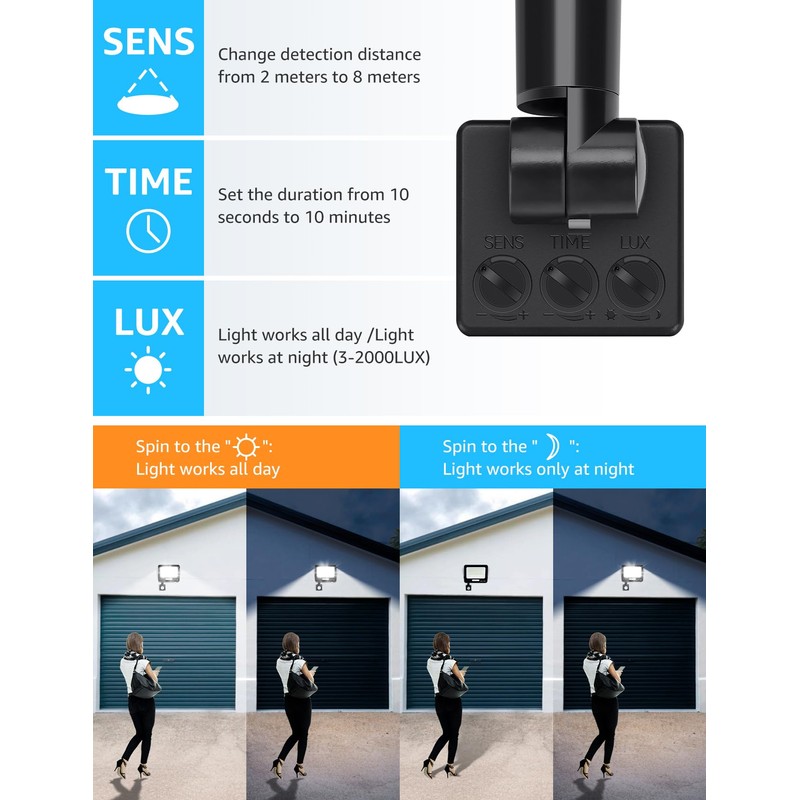 Aigostar PIR Outdoor Sensor Light, 30W Motion Sensor Flood Lights,