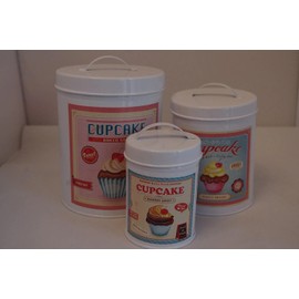 home sweet home set 3 distressed shabby chic cupcake canister
