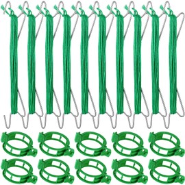 40Pcs Tomato Hooks with String, Tomato Support Hooks, Tomato Holder Hooks & Plant Support Clips with 33.3ft Twine to Prevent Tomatoes from Pinching or Falling Off（Green）