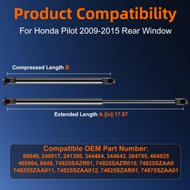 Rear Window Strut Shock Lift for 2009-2015 Honda Pilot