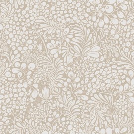 Heroad Peel and Stick Wallpaper Boho Beige Contact Paper Floral Wall Paper Removable Self Adhesive Wallpaper for Cabinet Bedroom Living Room Entryway Walls Bathroom Waterproof Vinyl Roll 17.3''x78.7''