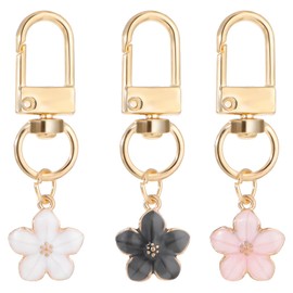 Mabor 3Pcs Cute Flower keychains for Women, Bag Charms Aesthetic Keychain Charms, Bag Purse Charms for Handbags Backpacks Earphone Case Decoration Accessories