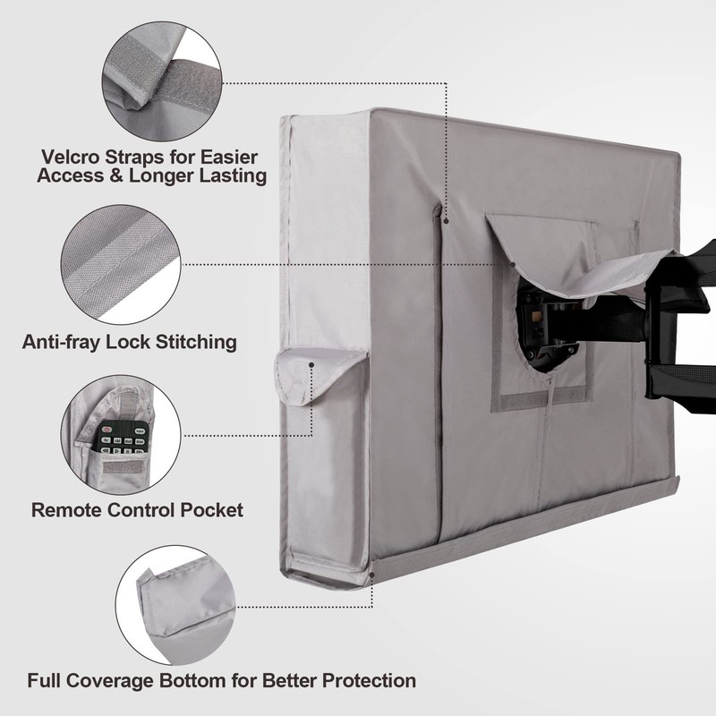 PureFit Outdoor TV Cover 60-65 inch, Weatherproof Waterproof Protector Enclosure