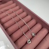 Sterling Silver Heart Pull Through Box Chain Earrings