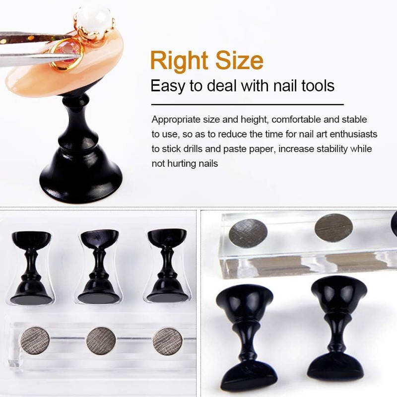 2 Sets Acrylic Nail Art Holder Practice Display Stand with