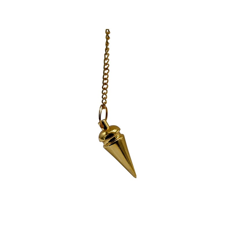 Péndulos de metal curativo para adivinación, anillo de cabeza dorado,