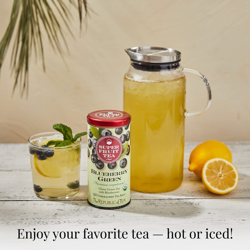 The Republic Of Tea Blueberry Green Superfruit Tea, 250 Tea