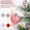 EXCEART 48pcs Plastic Heart Tree Hanging Ornaments Valentine's Day Wedding