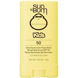Sun Bum Kids SPF 50 Clear Sunscreen Face Stick  Wet or Dry Application  Hawaii 104 Reef Act Compliant (Octinoxate  Oxybenzone Free) Broad Spectrum