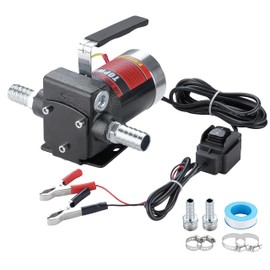 TOPWAY 12V DC Gasoline Fuel Pump 3.7GPM Self-priming Oil Transfer Pump With Handle, Reversible Pumping, Overheat Protection, Explosion-Proof, Built-in Bypass, for Gasoline Fuel Diesel Kerosene Removal