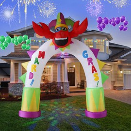 [2025 New] 10FT Huge Lobster Arch Inflatable, Mardi Gras Inflatable Decoration Decorations, Build-in LED Lights, Blow up Outdoor Yard Decorations for Party, Indoor Home Celebration Garden Lawn