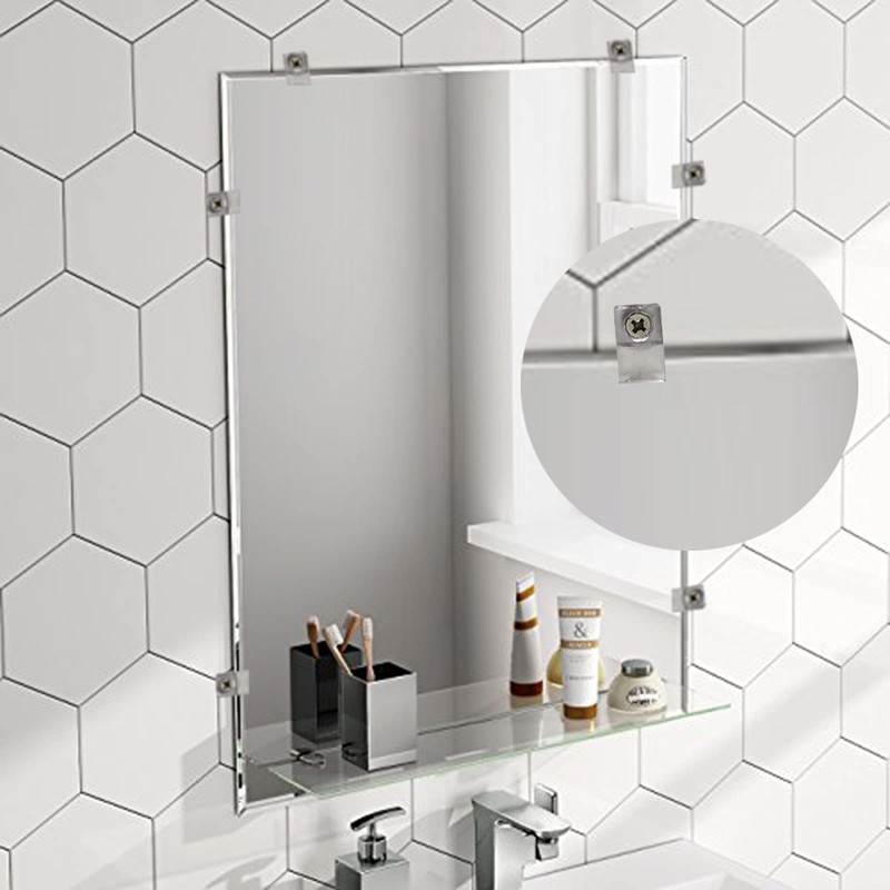 Crystal Clear Plastic Mirror Holder Kit - 30pcs with Screws