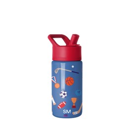 Simple Modern Kids Water Bottle with Straw Lid | Reusable Insulated Stainless Steel Cup for Toddlers, School | Summit Collection | 14oz, Sports Balls
