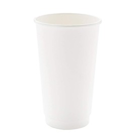 Restaurantware 16 Ounce Disposable Coffee Cups 25 Double Wall Hot Cups For Coffee - Lids Sold Separately Rippled Wall White Paper Insulated Coffee Cups For Coffee Hot Chocolate Tea And More