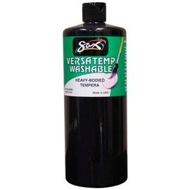 Sax Washable Versatemp Heavy Bodied Tempera Paint, Black, 1 Quart