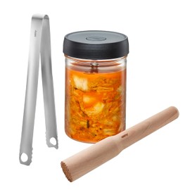 Gefu Nativo Fermentation Set, 1 Liter (mit Stößel und Zange), Transparent