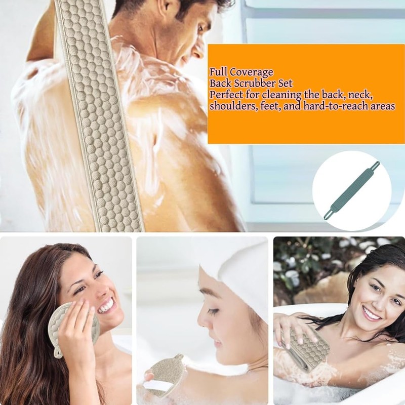 Lovgrin 1PCS Blue Back Scrubber for Shower,Body Exfoliator Helps Back
