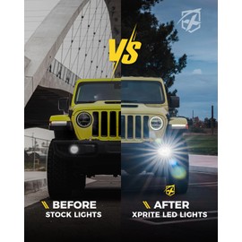 Xprite Ultra 300% Bright 60W LED Fog Lights w/DRL Compatible with 2018-2026 Jeep Wrangler JL JLU & 2020+ Gladiator JT, DOT, 6500K, Plug N Play, Front Bumper Fog Lamp with 2 Mounting Brackets, White