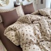 Brown Heart Duvet Cover King Size Cute Love Pattern Bedding