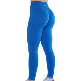 AUROLA Workout Leggings for Women Seamless Scrunch Tights Tummy Control Gym Fitness Girl Sport Active Yoga Pants (M, Diva Blue)