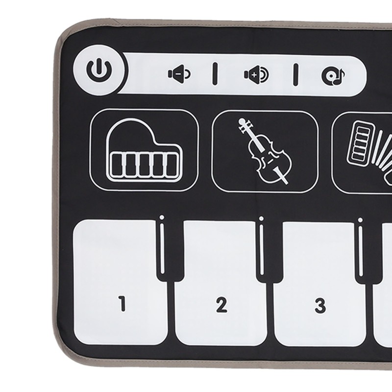Kids Piano Mat 43.3 X 14.2in Adjustable Volume 10 Keys