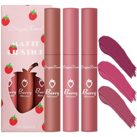 Daeuwiutr 4 Colors Matte Lip Stain Liquid Lipstick For Women Teens Makeup Set Long Lasting Waterproof lip liner stain Fade Resistant Highly Pigmented Lightweight Portable Vegan Lip Stick matte Set D