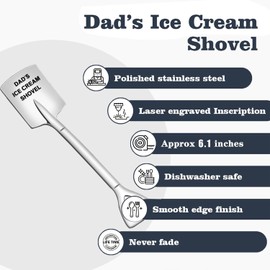 AOOTUERL Papa's Ice Cream Spoon - Engraved Stainless Steel Spoon - Funny Gifts for Dad - for Dad, Grandpa, Papa Ice Cream, Coffee, Desserts Birthdays, Father's Day