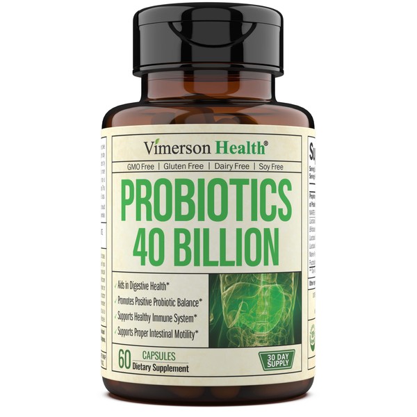 Probiotic 40 Billion CFU - Bifidus Probiotics (Probióticos) - Daily Immune Balance Probiotics for Gut & Digestive Health. Shelf Stable, Gluten, Dairy and Soy-Free Non-GMO. Made in the USA. 60 Capsules