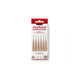Humble Interdental Brush Bamboo Interdental Brushes, Size 2-0.50 mm, Red, Pack of 4 (4 x 6 Pieces)