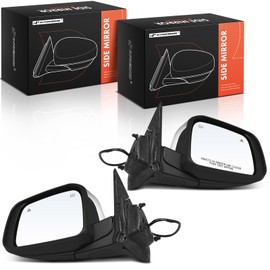 A-Premium Pair (2) Driver and Passenger Side Power Door Mirror - Compatible with Dodge Durango 2011-2022 - Heated Manual Folding Chrome Outside Rear View Mirror w/Turn Signal Blind Spot Detection